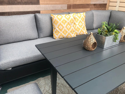 Pembrook Garden Furniture Set Pembrook Stockholm Casual Dining Set In Dark Grey