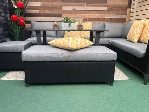 Pembrook Garden Furniture Set Pembrook Stockholm Casual Dining Set In Dark Grey