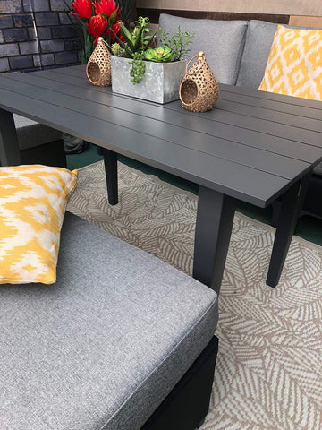 Pembrook Garden Furniture Set Pembrook Stockholm Casual Dining Set In Dark Grey
