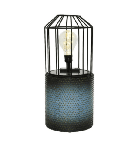 Kaemingk Solar Lighting Kaemingk Solar Polyresin Table Light Blue