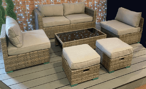Garden Furniture Sofa Lounge Set Resin Weave 6 Seater