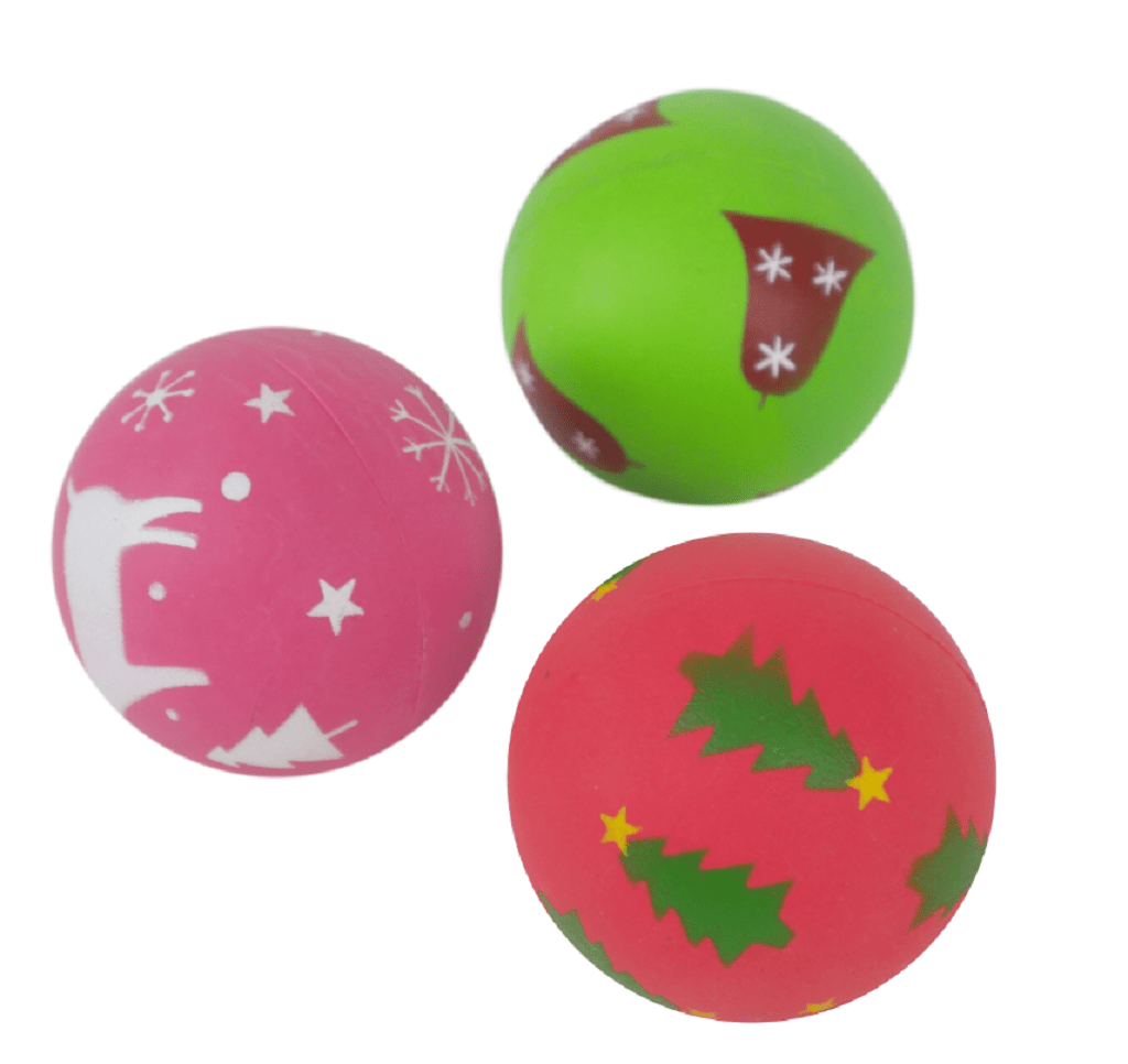 Rosewood Dog Toys Rosewood Christmas Rubber Ball Dog Toy Mix