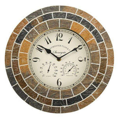 Smart Garden Clocks Smart Garden 14" Stonegate Mosaic Clock & Thermometer