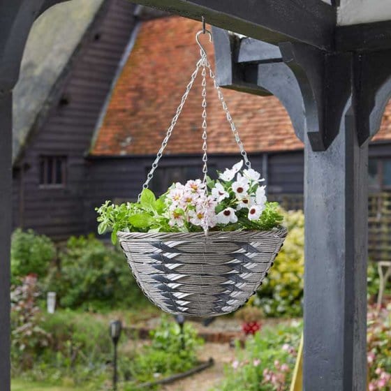 Smart Garden Hanging Baskets Smart Garden 14in Faux Rattan Basket - Kikuyu