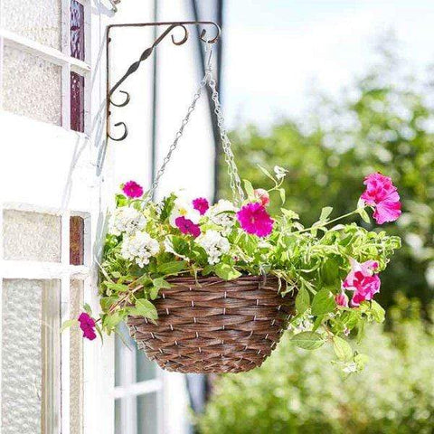 Smart Garden Hanging Baskets Smart Garden 14in Hazel Faux Rattan Hanging Basket