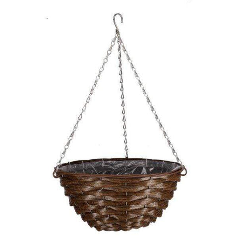 Smart Garden Hanging Baskets Smart Garden 14in Hazel Faux Rattan Hanging Basket