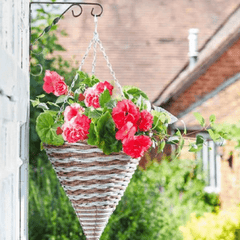 Smart Garden Hanging Baskets Smart Garden Faux Rattan Cone Hanging Basket Duet 14in