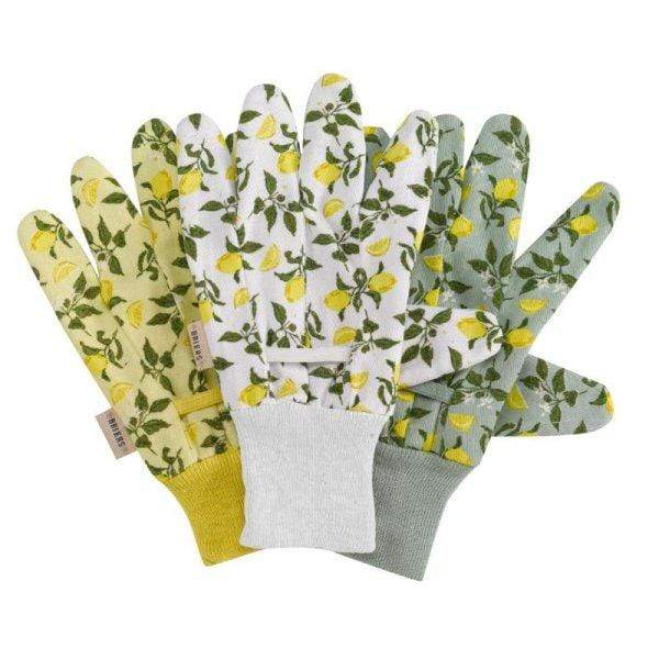 Smart Garden Gardening Gloves Smart Garden Sicilian Lemon Cotton Grips M8 Gloves Triple Pack