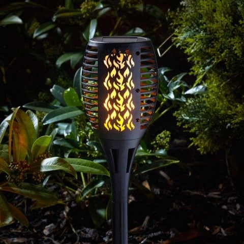 Trowell Garden Centre Smart Garden Solar Cool Flame Compact Torch Black 4pc Carry Pk