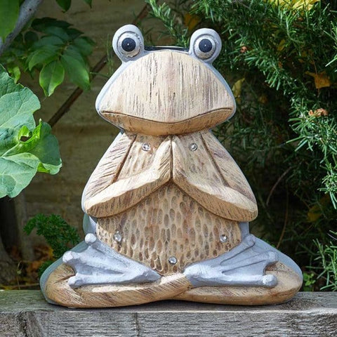 Smart Solar Solar Lighting Smart Garden wood stone in-lit frog