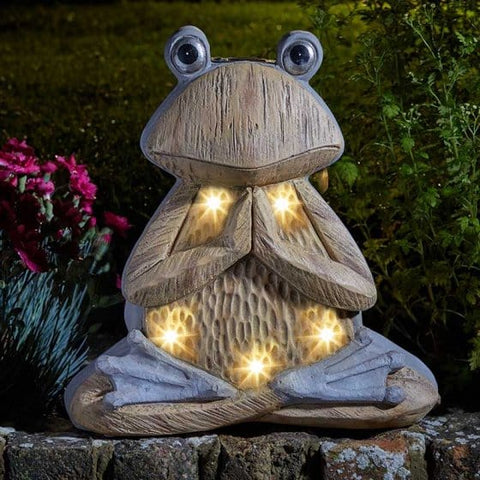 Smart Solar Solar Lighting Smart Garden wood stone in-lit frog