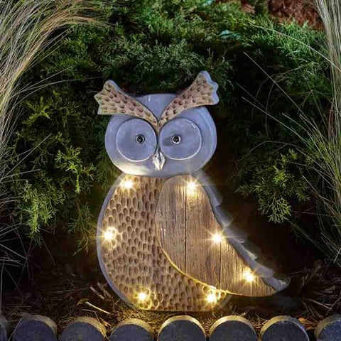 Smart Solar Solar Lighting Smart Garden Wood stone in-lit owl