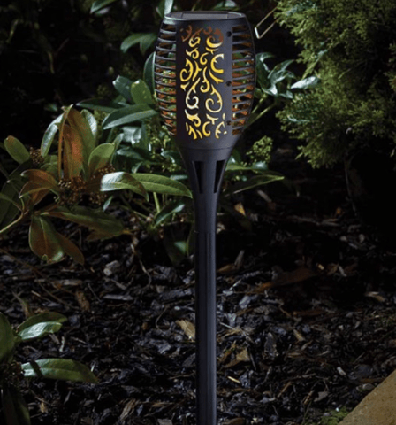 Smart Solar Solar Lighting Smart Solar Cool Flaming Torch Stake Light Black