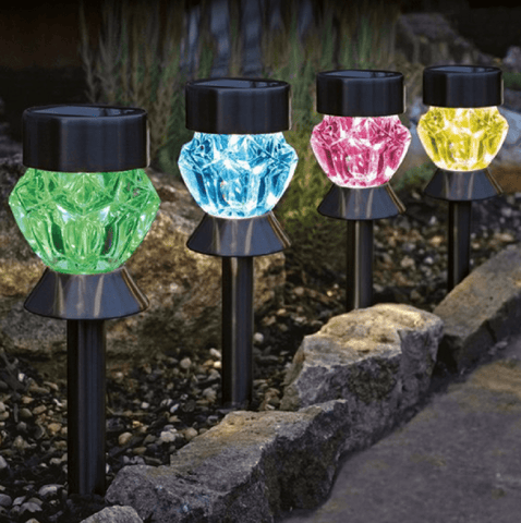 Smart Solar Outdoor lighting Smart Solar Crsytal Stake Light Nickel