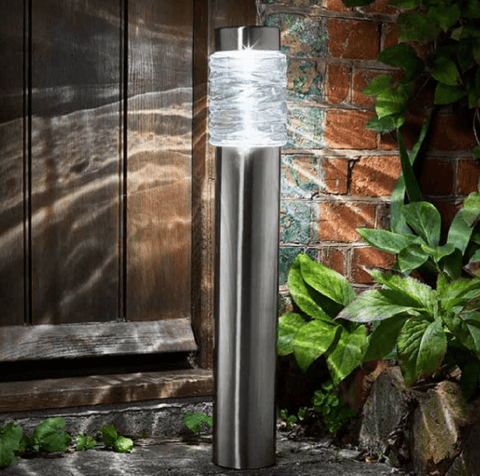 Smart Solar Outdoor lighting Smart Solar Jumbo Wave Bollard Stainless Steel