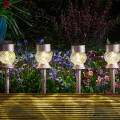Smart Solar Stake Lights Smart Solar Swirl Stake Light 3L Rose Gold