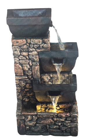 Solar Creations Water Feature Solar Creations Bowls On Stone Wall Water Feature