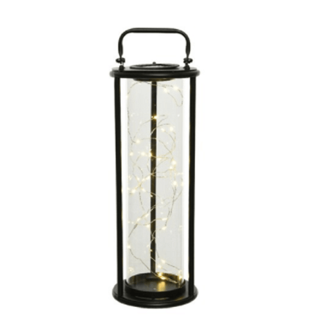 Kaemingk Solar Lighting Kaemingk Solar Lantern Iron Black 42cm