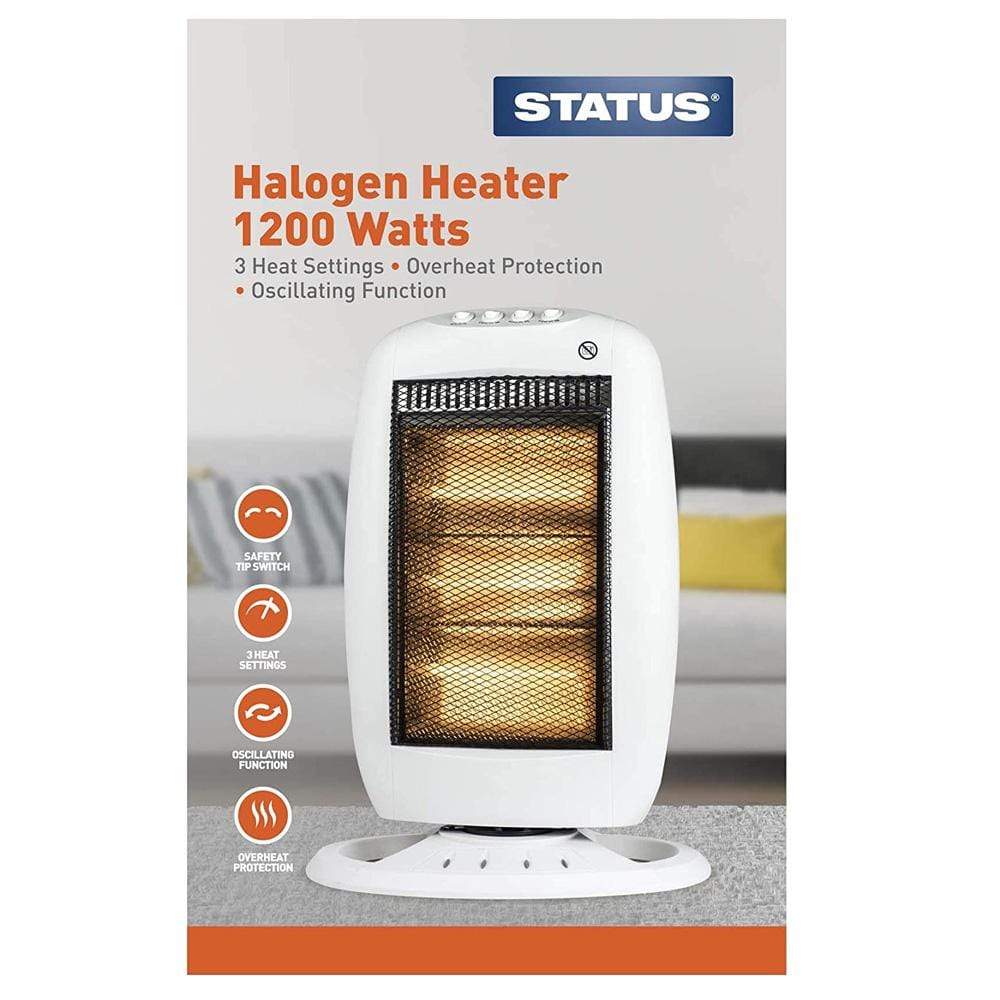 Status Halogen Heater Status Oscillating Halogen Heater - 1200W - White