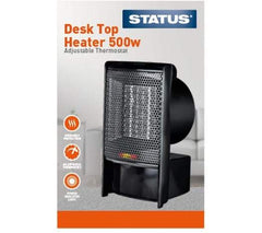 Status Heater Status PTC Electric Desktop Heater 500W Black