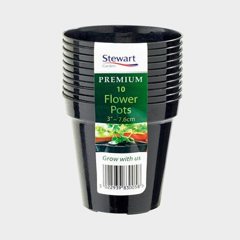 Stewart Garden Planters & Pots 7.6cm 10pack Stewart flower pot multi packs - Black