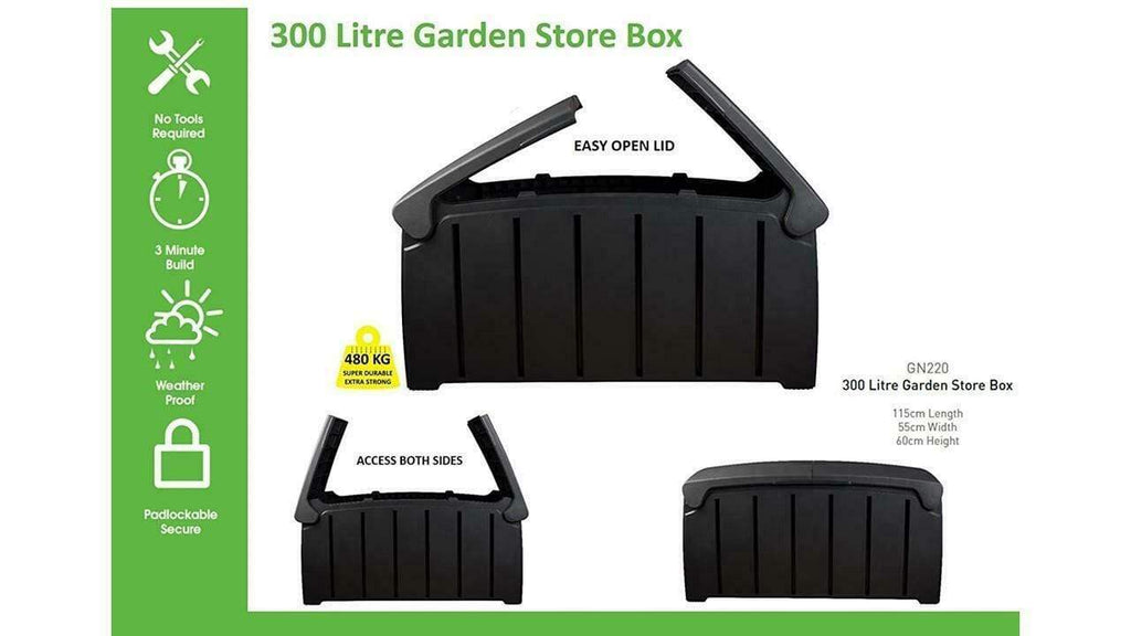 Strata Heavy Duty Garden Storage Box Grey 322L Trowell Garden Centre
