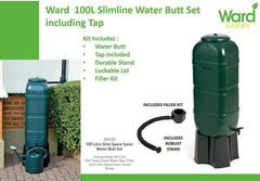 Strata Products Water Butt Strata Products Slim 100L Water Butt Set
