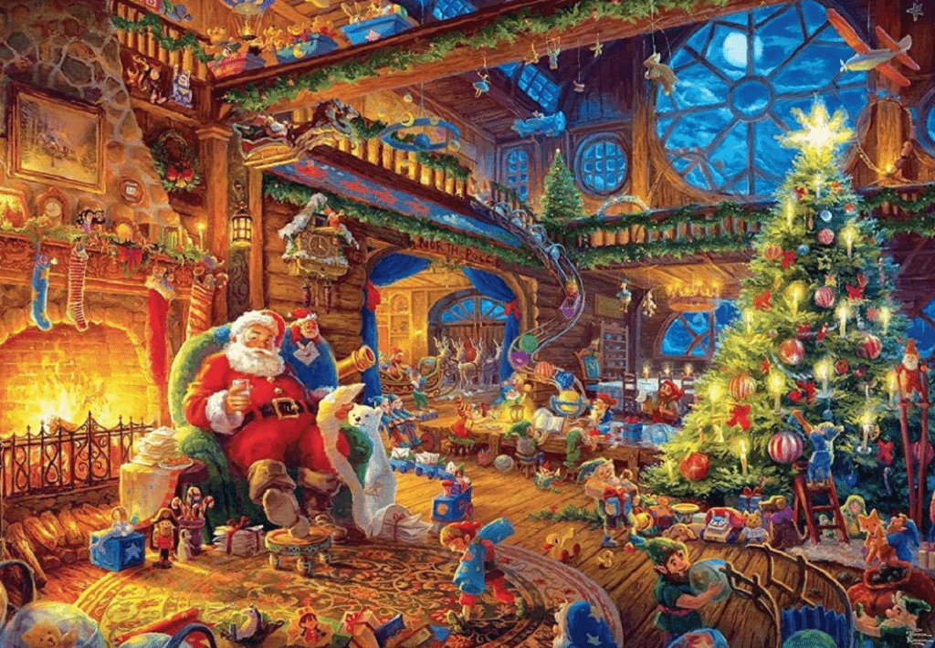 Thomas Kinkade jigsaw Thomas Kinkade Wooden Santa's Workshop Jigsaw 1000Pc