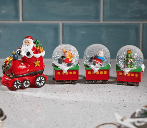 Three Kings Christmas Decor Three Kings All Aboard Santa's Train Snow Sphere
