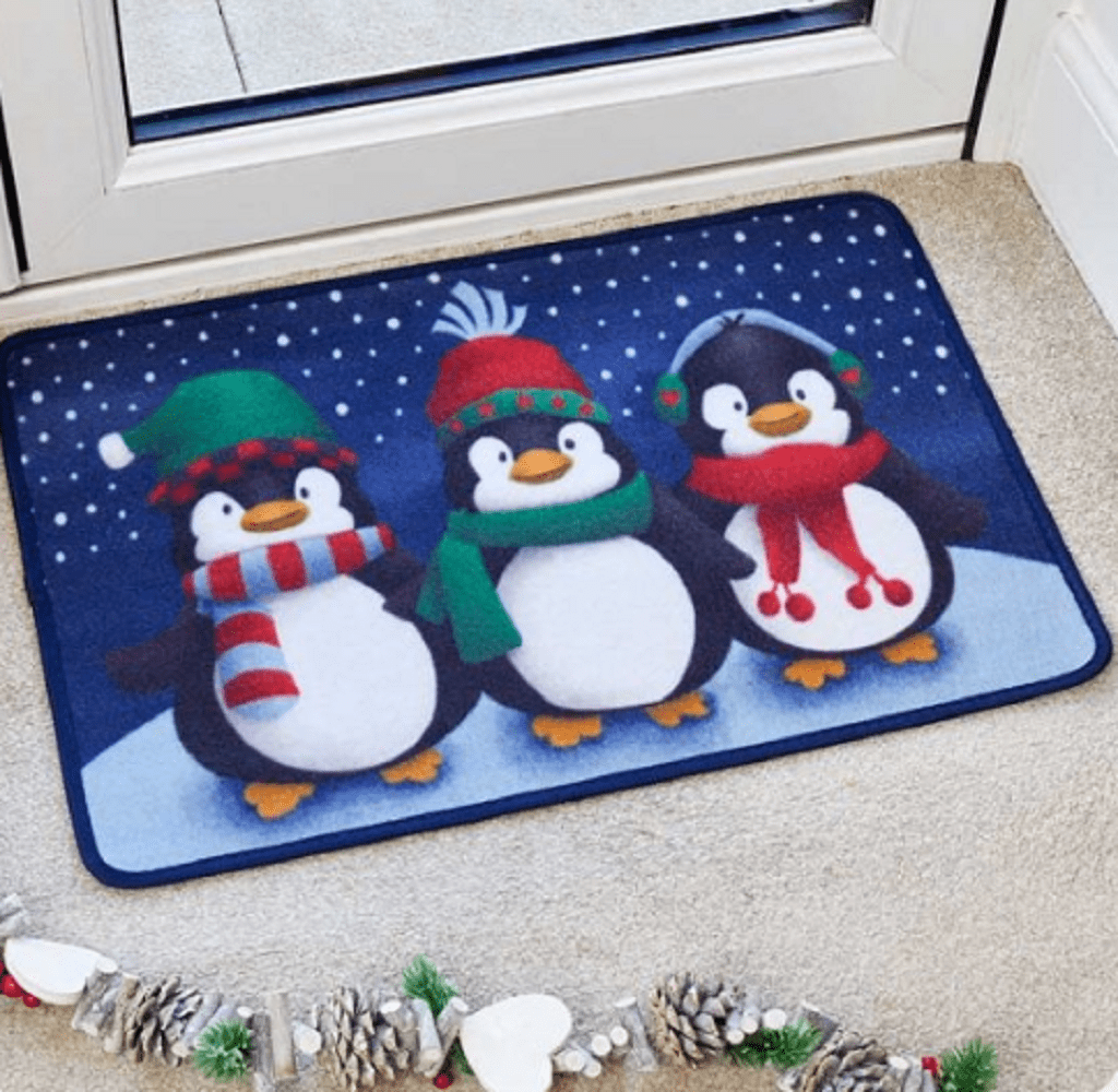 Three Kings Christmas Decor Three Kings Christmas Frosty Penguins Mat