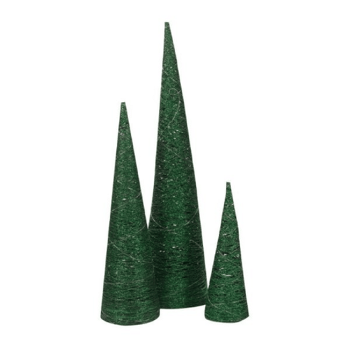 Three Kings Christmas Lit Decor Three Kings Christmas GlitterTree Green