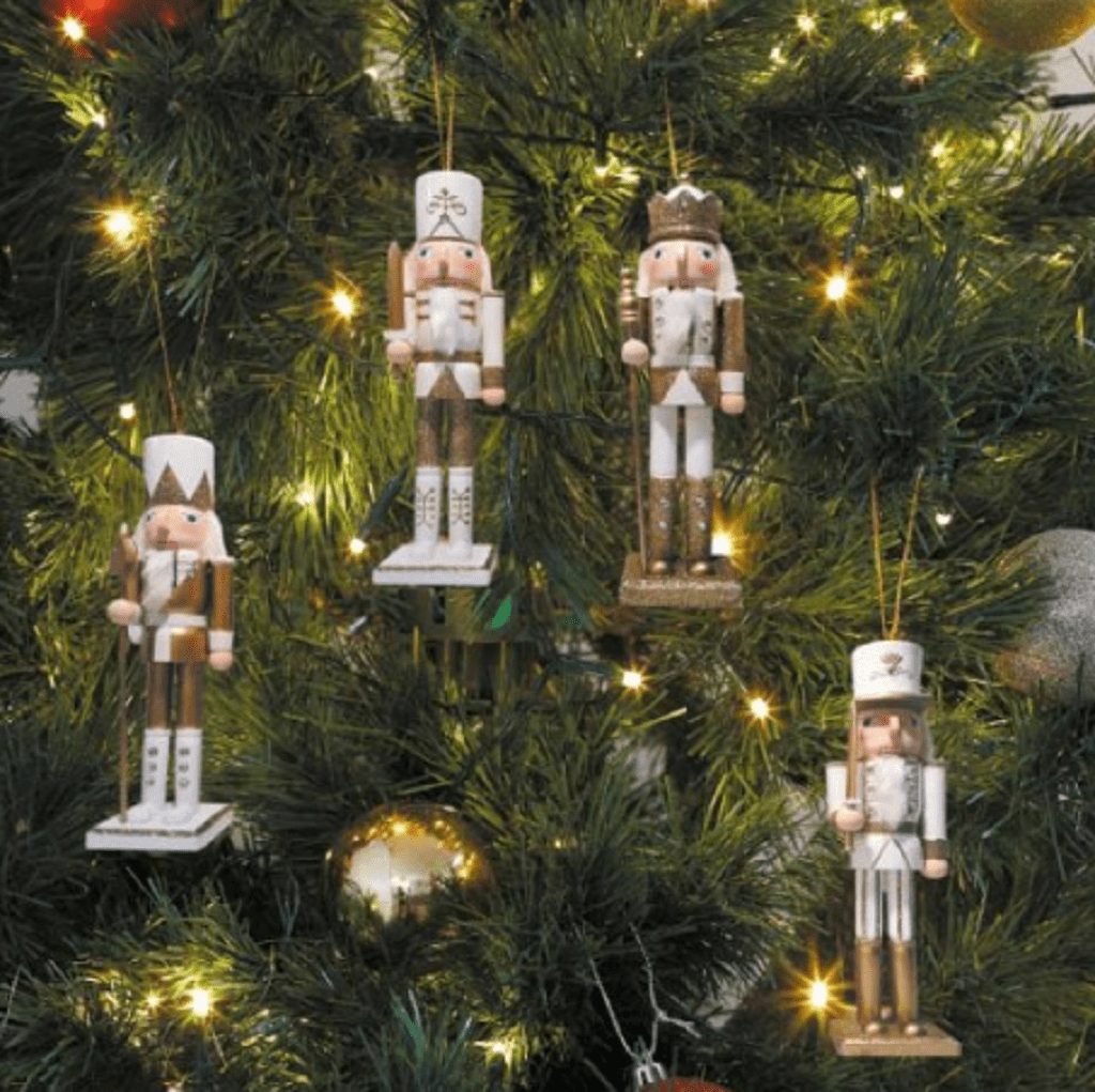 Three Kings Christmas Decor Three Kings Christmas Hanging Nutcracker Gold/White