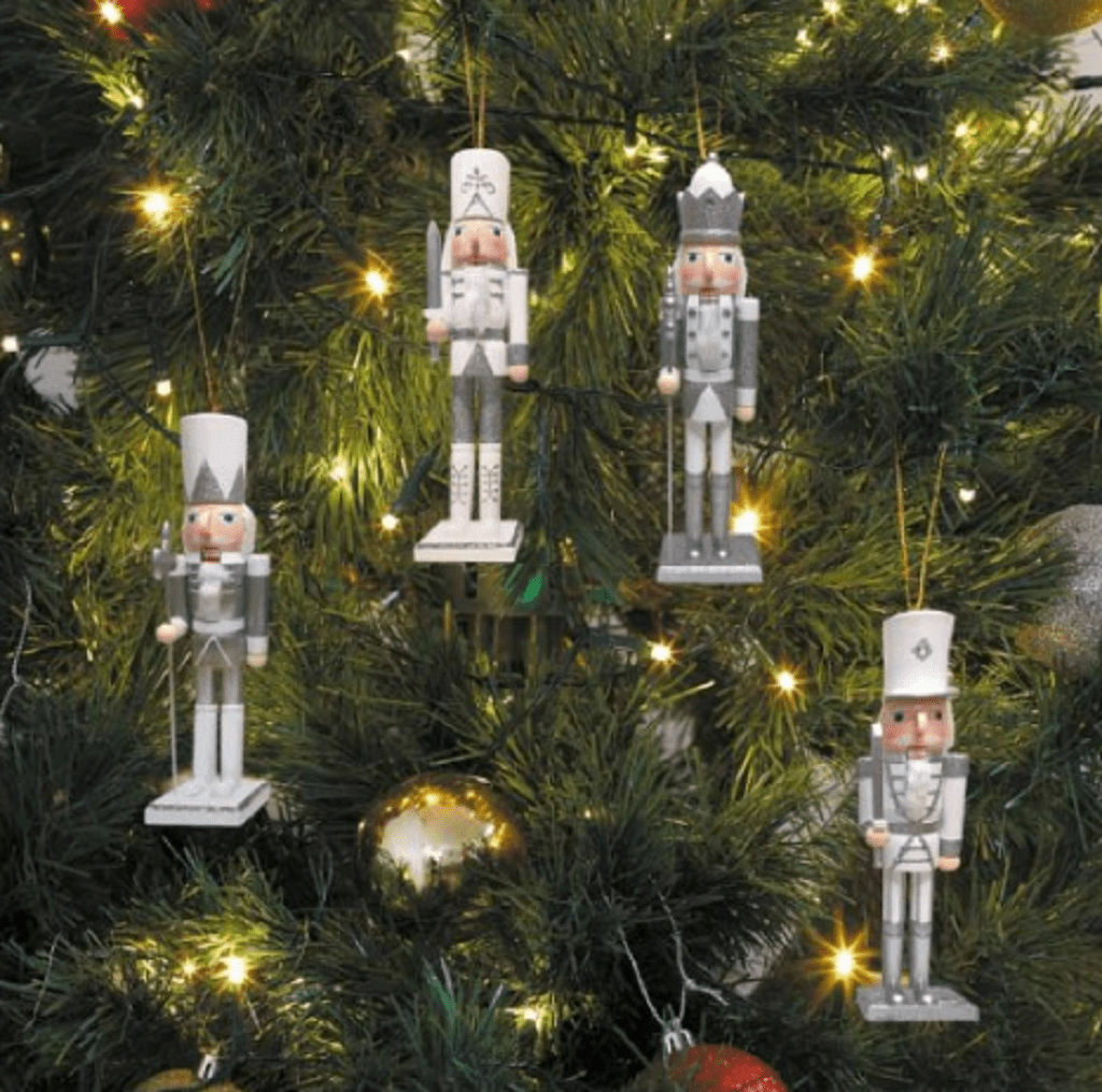 Three Kings Christmas Decor Three Kings Christmas Hanging Nutcracker Silver/White