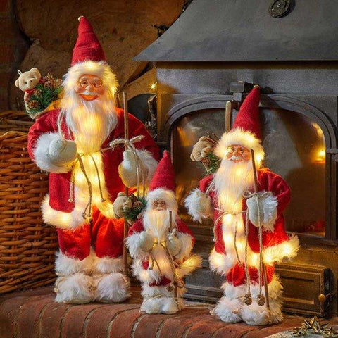 Three Kings Christmas Lit Decor Three Kings Christmas InLit Father Christmas Red 30cm