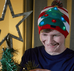 Three Kings Winter Hats Three Kings Christmas LED Party Beanie Xmas Tree