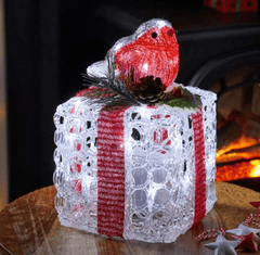 Three Kings Christmas Decor Three Kings Christmas LED Robin Gift Box Decoration