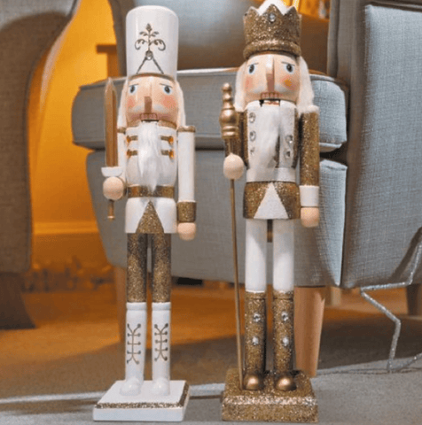 Three Kings Christmas Decor Three Kings Christmas Nutcracker Gold/White Jumbo 70cm