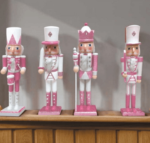 Smart Garden Christmas Decor Three Kings Christmas Nutcracker Pink/White 30cm