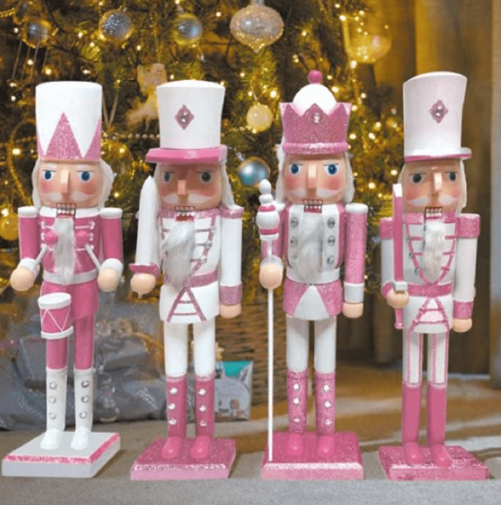 Smart Garden Christmas Decor Three Kings Christmas Nutcracker Pink/White XL