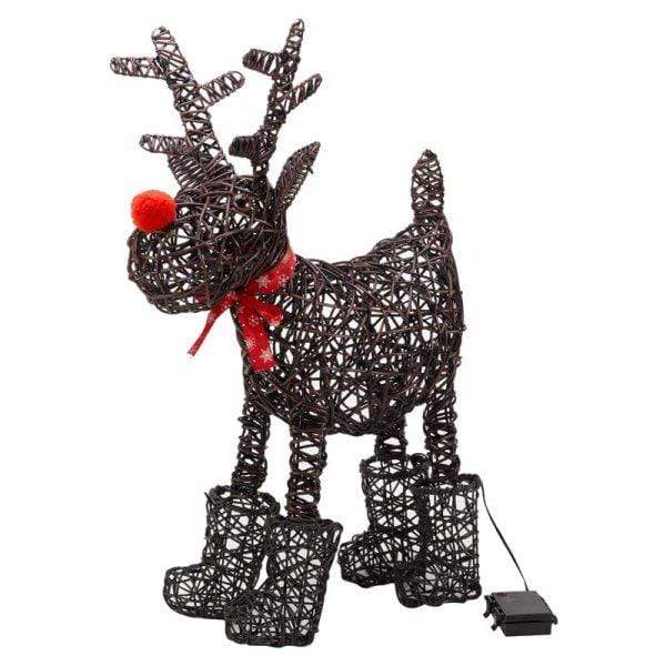 Three Kings Christmas Sparkly Rattan Rudolph – Trowell Garden Centre