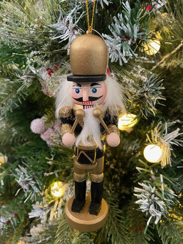 Trowell Garden Centre Three Kings Hanging Nutcracker Black/Gold - Fluffy Hat