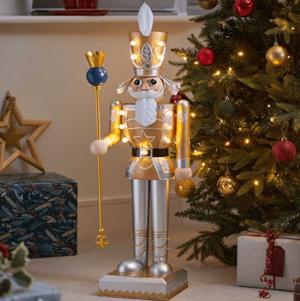 Three Kings Christmas Lit Decor Three Kings Lit Nutcracker Gold/White