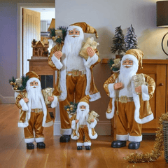 Three Kings Christmas Decor Three Kings SantaMagic Standing Santa Gold Jumbo 80cm