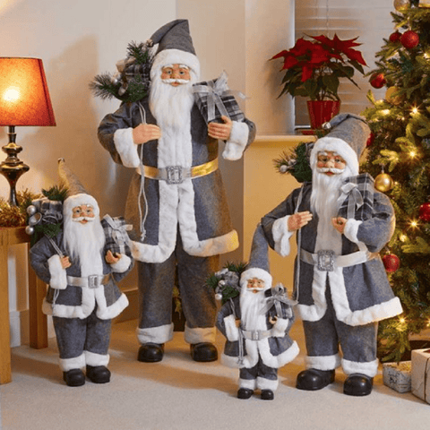 Three Kings Christmas Decor Three Kings SantaMagic Standing Santa Grey Large