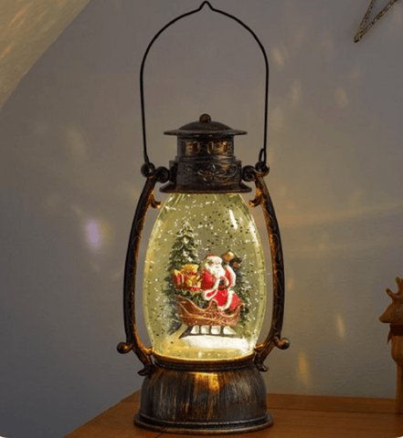 Three Kings Christmas Lit Decor Three Kings SnowSwirl Sleigh Lantern