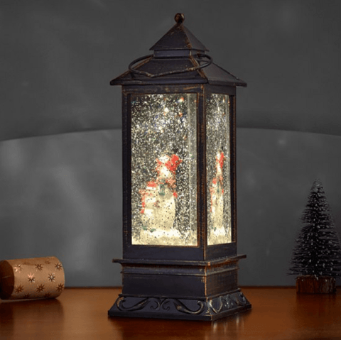 Three Kings Christmas Lit Decor Three Kings SnowSwirl Snowman Lantern