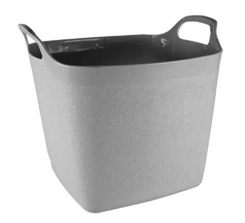 Barrus Storage Bins Town & Country Square Plastic Flexi-Tub Grey 25L