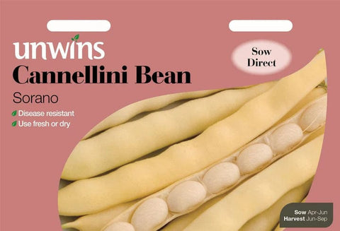 Unwins Vegetable Seeds Unwins Bean Cannellini Sorano
