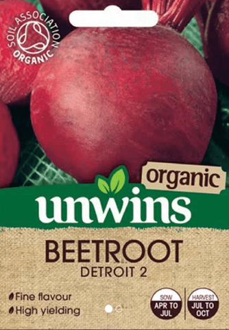 Unwins Beetroot Seeds Unwins Beetroot Round Organic Detroit 2 Seeds