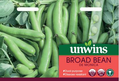 Unwins Vegetable Seeds Unwins Broad Bean De Monica